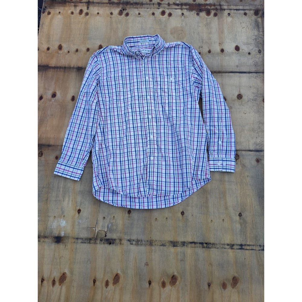 Vtg Orvis Shirt Mens Large Plaid Button Down Long Sleeve Tattersall Hong Kong